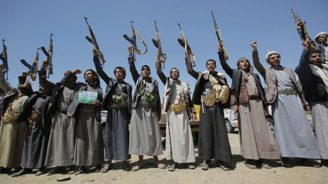 Houthi fighters in Yemen. The Houthis tried to take credit for the attack on oil infrastructure in Saudi Arabia, but nobody really believes them.
